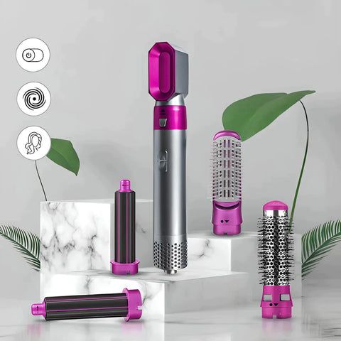 Cepillo Secador 5 en 1 - Seca, Alisa, Riza, Ondula, Voluminiza