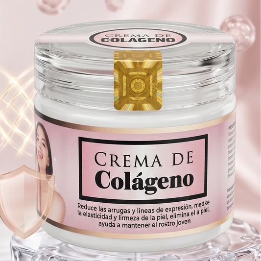Crema de colágeno Vital Colagen Glow de Mily Revolution HN con textura cremosa y envase elegante para piel radiante.